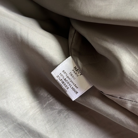 Oversized Plaid Coat NAVY PARIS Made in France Sz S/M 💫 - Picture 7 of 9